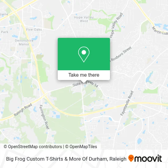Big Frog Custom T-Shirts & More Of Durham map