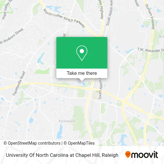 University Of North Carolina at Chapel Hill map