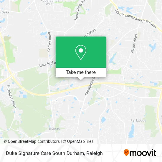 Duke Signature Care South Durham map