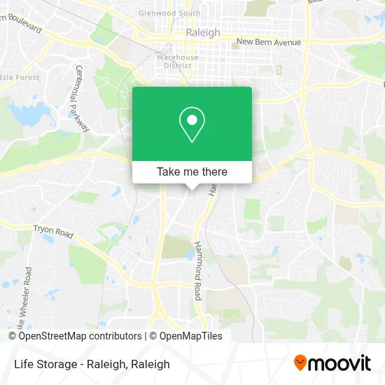 Life Storage - Raleigh map