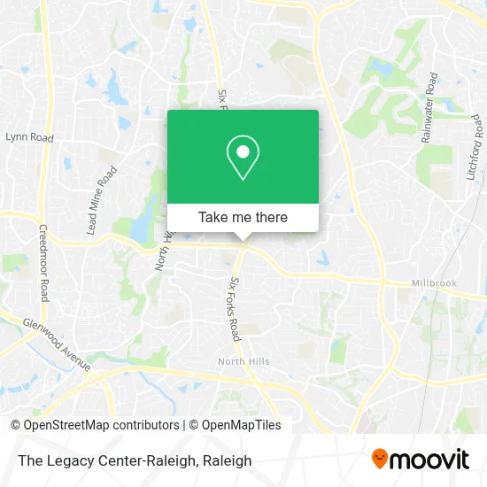 The Legacy Center-Raleigh map