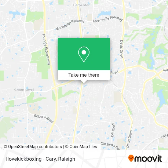 Ilovekickboxing - Cary map