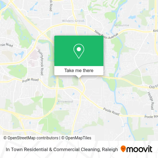 In Town Residential & Commercial Cleaning map