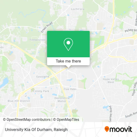 University Kia Of Durham map