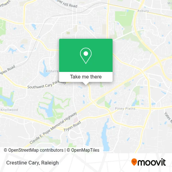 Crestline Cary map