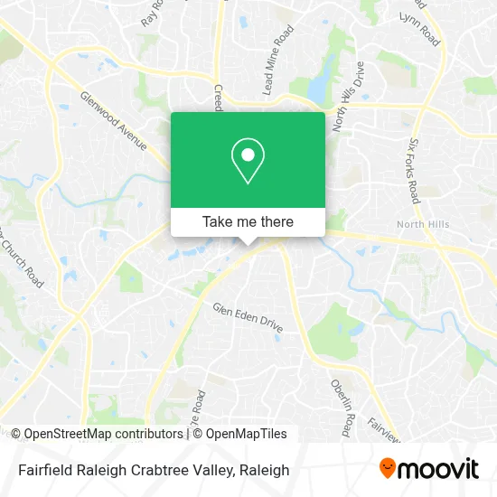 Fairfield Raleigh Crabtree Valley map