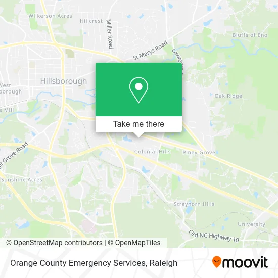 Orange County Emergency Services map