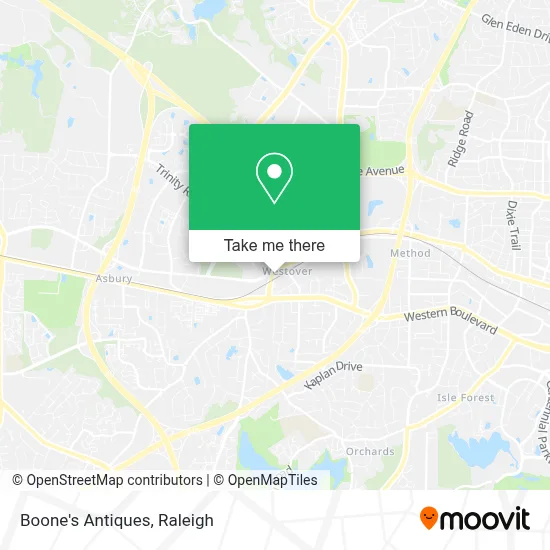 Boone's Antiques map
