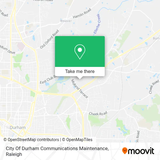 City Of Durham Communications Maintenance map