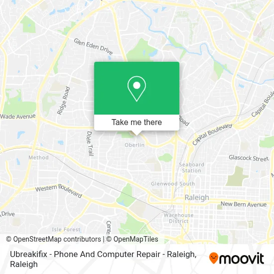 Ubreakifix - Phone And Computer Repair - Raleigh map