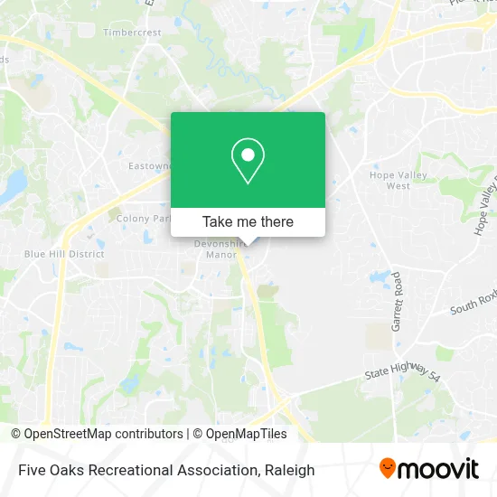 Five Oaks Recreational Association map