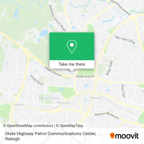 State Highway Patrol Communications Center map