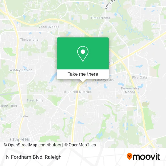 N Fordham Blvd map