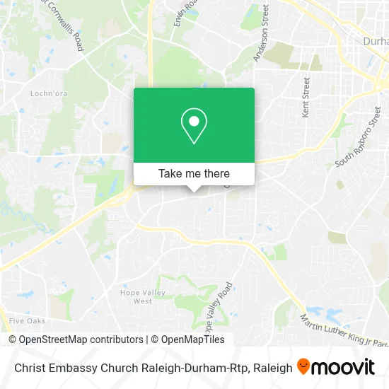 Christ Embassy Church Raleigh-Durham-Rtp map