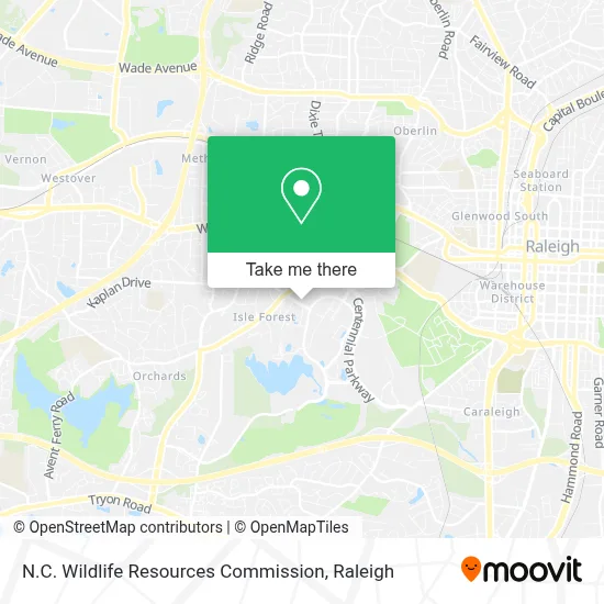N.C. Wildlife Resources Commission map