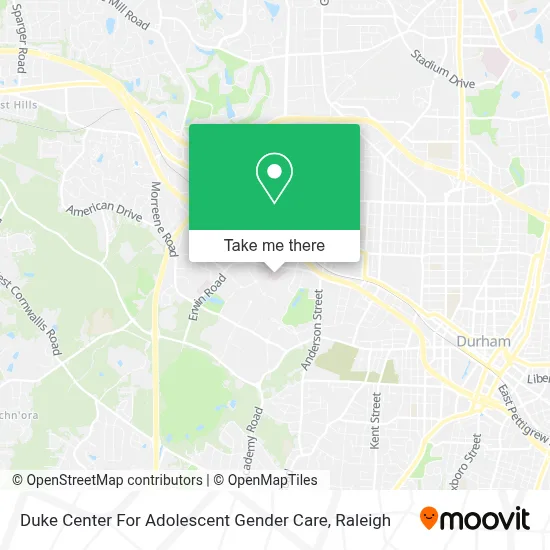 Duke Center For Adolescent Gender Care map