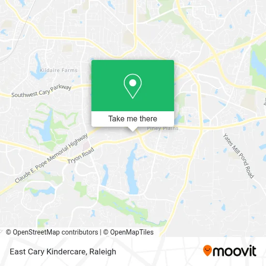 East Cary Kindercare map