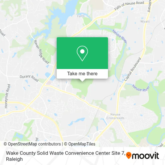 Wake County Solid Waste Convenience Center Site 7 map