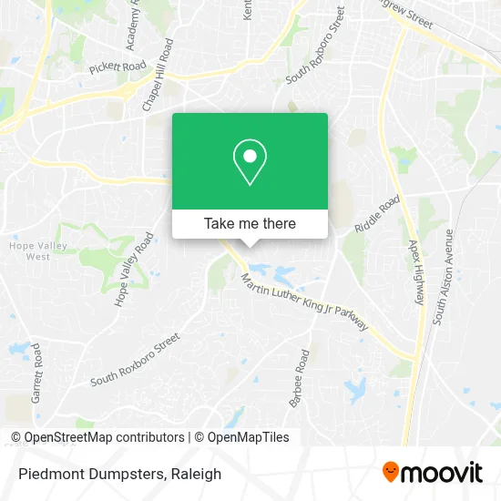 Piedmont Dumpsters map