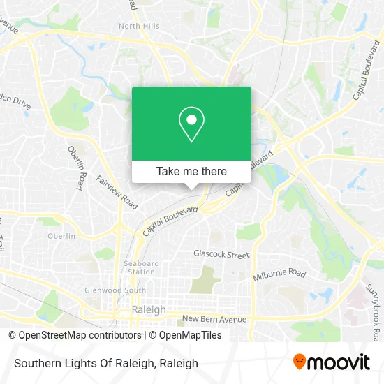 Southern Lights Of Raleigh map