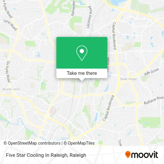 Five Star Cooling In Raleigh map