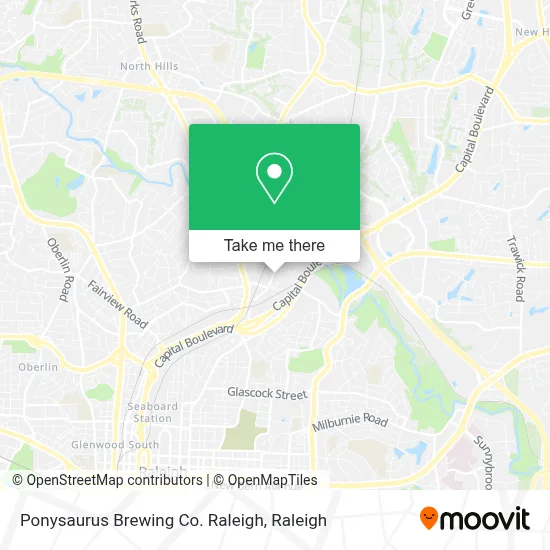 Ponysaurus Brewing Co. Raleigh map