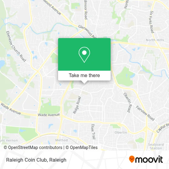 Raleigh Coin Club map