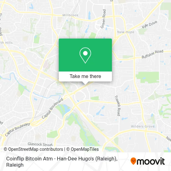 Coinflip Bitcoin Atm - Han-Dee Hugo's (Raleigh) map