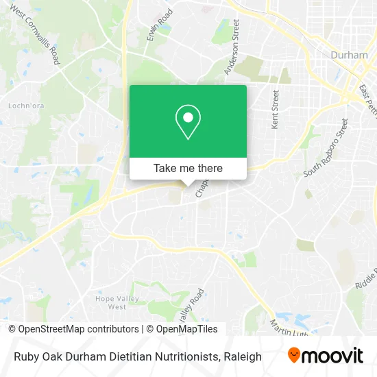 Ruby Oak Durham Dietitian Nutritionists map