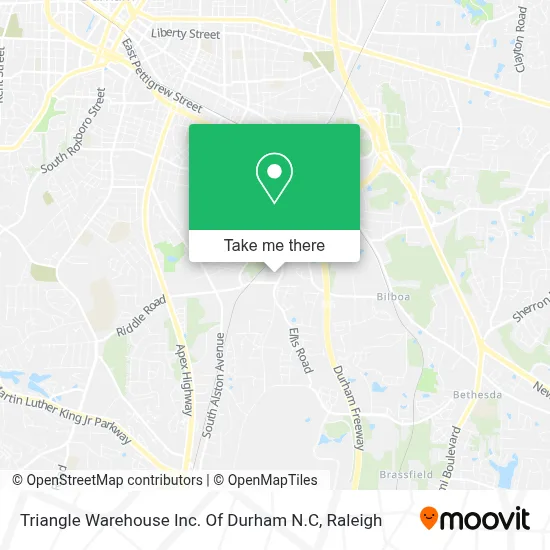 Triangle Warehouse Inc. Of Durham N.C map