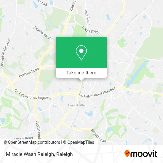 Miracle Wash Raleigh map