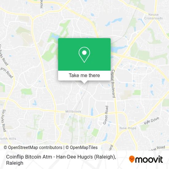 Coinflip Bitcoin Atm - Han-Dee Hugo's (Raleigh) map