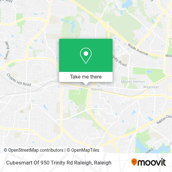 Cubesmart Of 950 Trinity Rd Raleigh map
