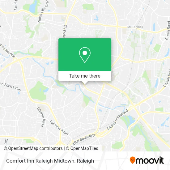 Comfort Inn Raleigh Midtown map