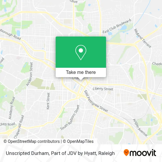 Unscripted Durham, Part of JDV by Hyatt map