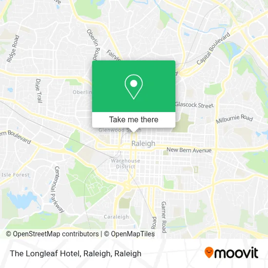 The Longleaf Hotel, Raleigh map