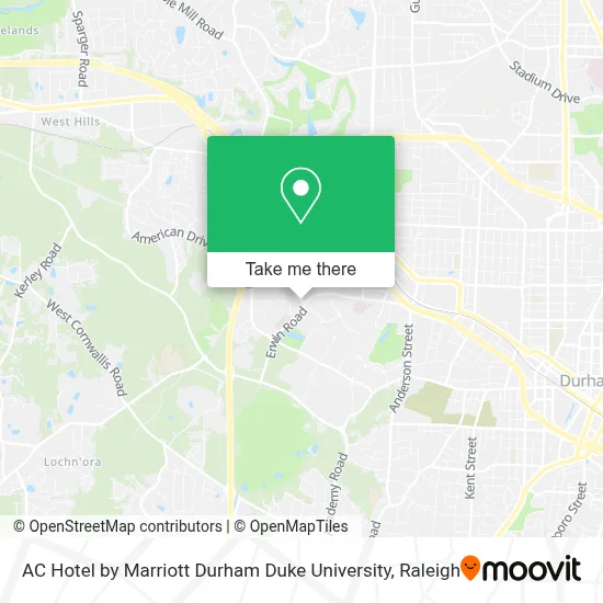 AC Hotel by Marriott Durham Duke University map