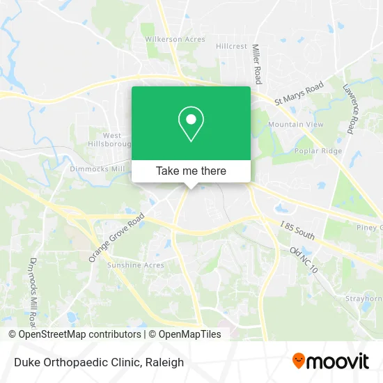 Duke Orthopaedic Clinic map