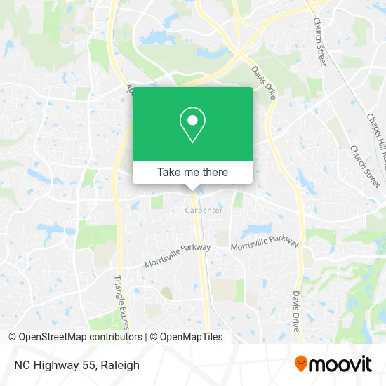 NC Highway 55 map