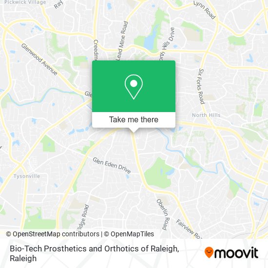 Mapa de Bio-Tech Prosthetics and Orthotics of Raleigh