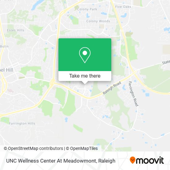 Mapa de UNC Wellness Center At Meadowmont