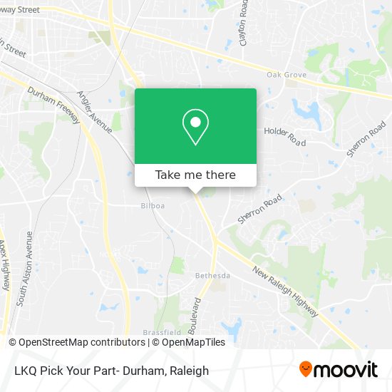 LKQ Pick Your Part- Durham map