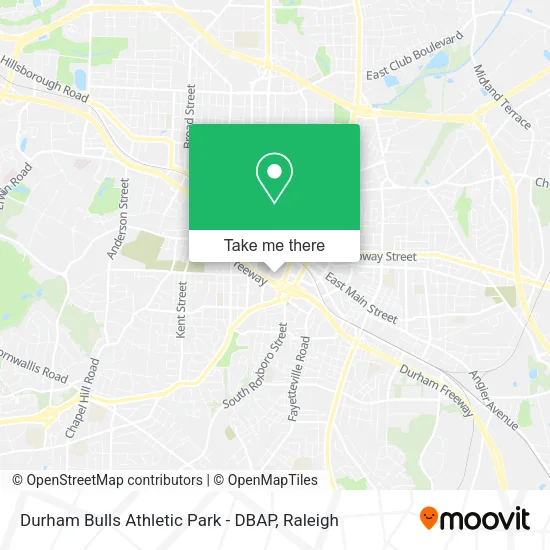 Mapa de Durham Bulls Athletic Park - DBAP