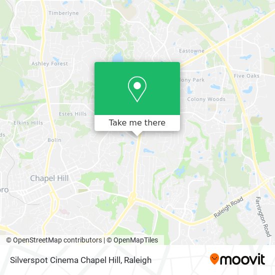 Mapa de Silverspot Cinema Chapel Hill