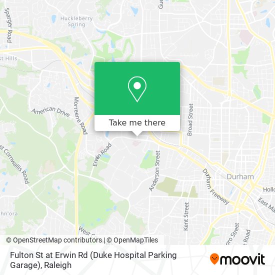 Mapa de Fulton St at Erwin Rd (Duke Hospital Parking Garage)