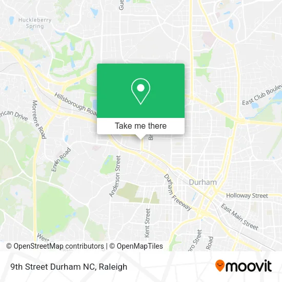 9th Street Durham NC map