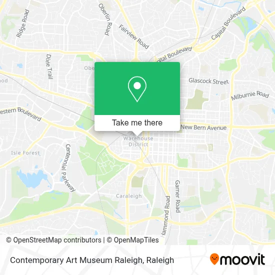 Contemporary Art Museum Raleigh map