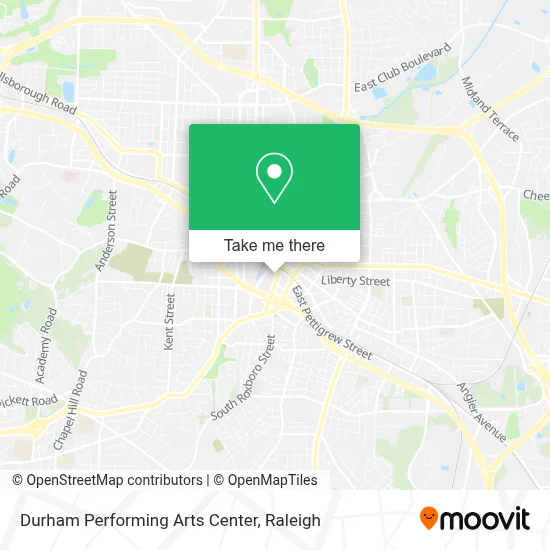 Durham Performing Arts Center map