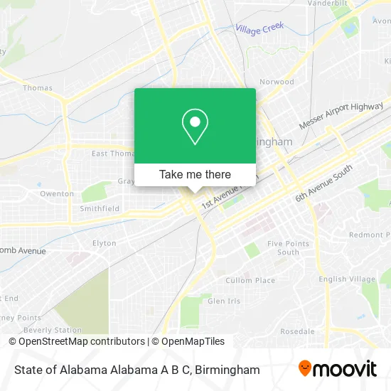 State of Alabama Alabama A B C map