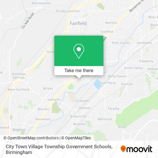 Mapa de City Town Village Township Government Schools